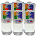 Ein Set mit vier Flaschen FLEURY Resin-T (Deep Cast) 9L, einer transparenten, flüssigen Flüssigkeit aus Epoxidharz.