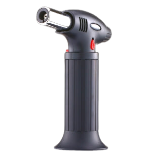 Ein Schwarz-Weiß-Bild eines elektrischen Feuerzeugs Flambierbrenner (für Pouring Maltechnik) von FLEURY.