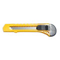 Ein gelbes FLEURY Cuttermesser auf schwarzem Hintergrund.